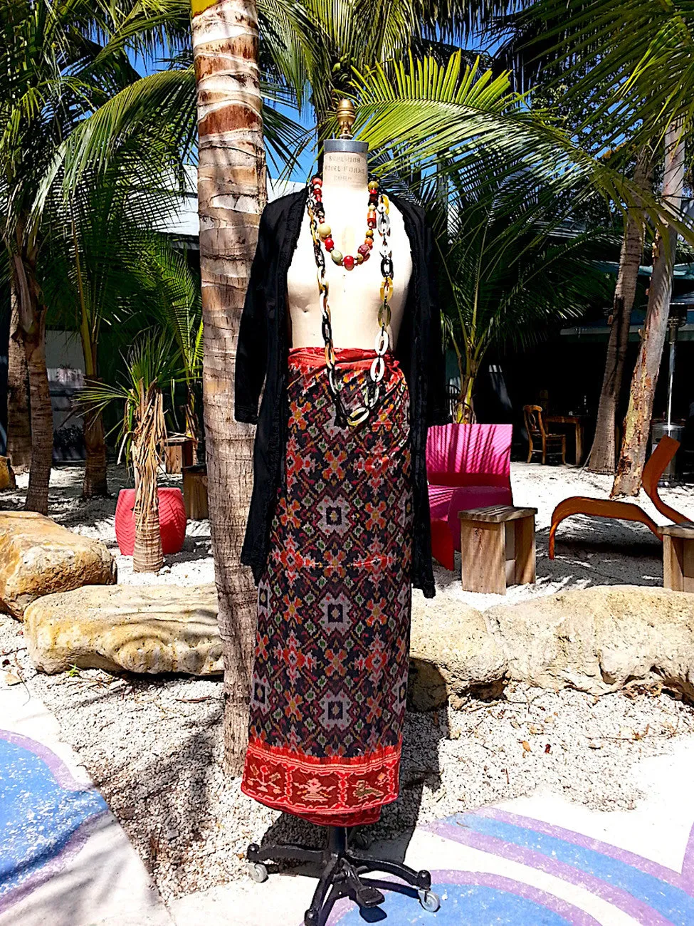 Silk Ikat Pareo Beach Wrap Sarong
