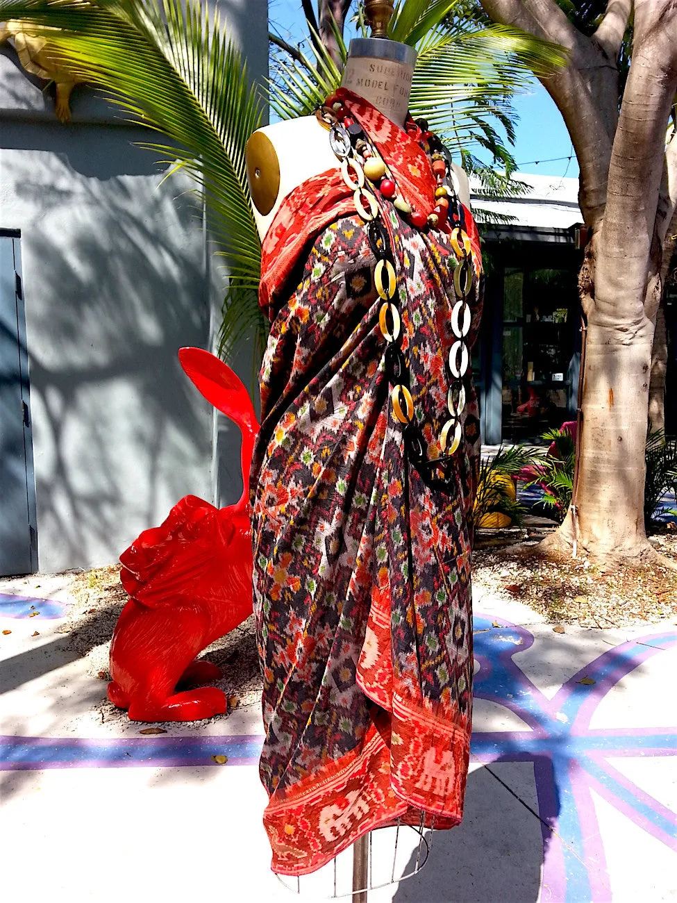 Silk Ikat Pareo Beach Wrap Sarong