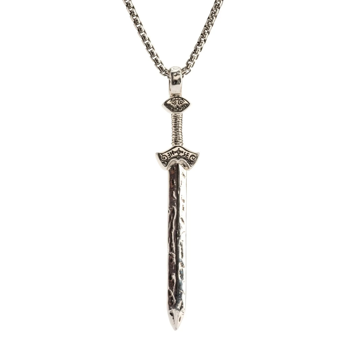 Silver or Silver and Bronze Viking Sword Pendant Large