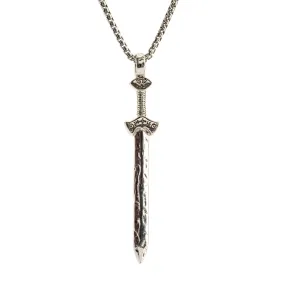 Silver or Silver and Bronze Viking Sword Pendant Large