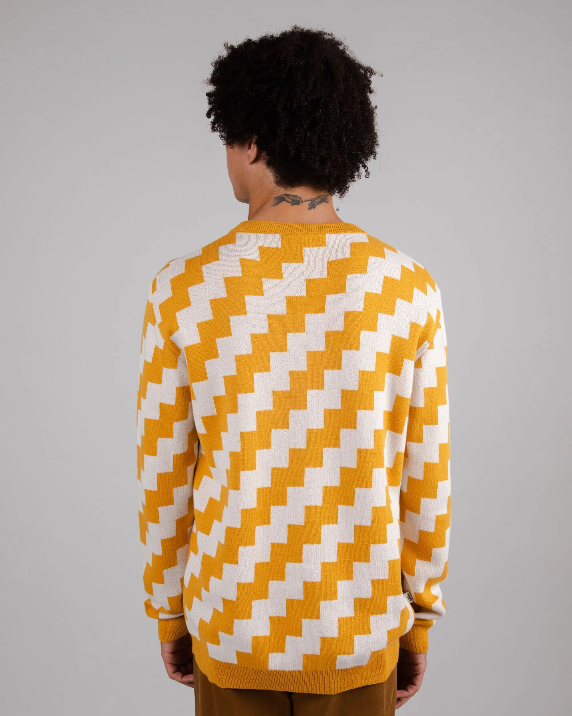 Stairs Cotton Sweater Mustard