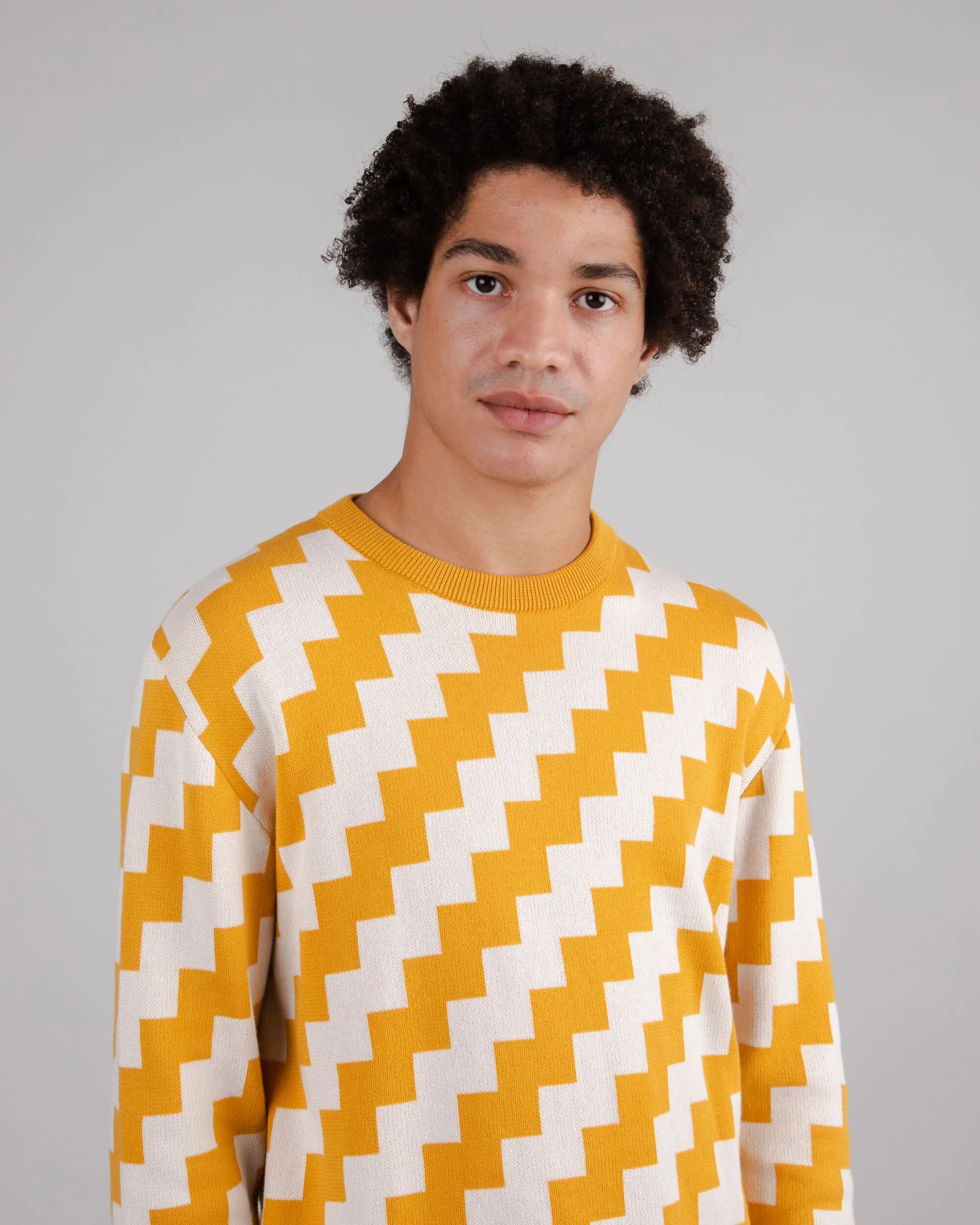 Stairs Cotton Sweater Mustard
