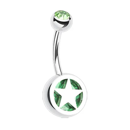 Star Colour Inlay Belly Rings