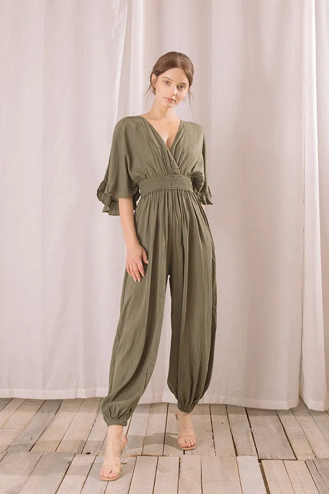 Storia Monochromatic Dolman Sleeve Jumpsuit