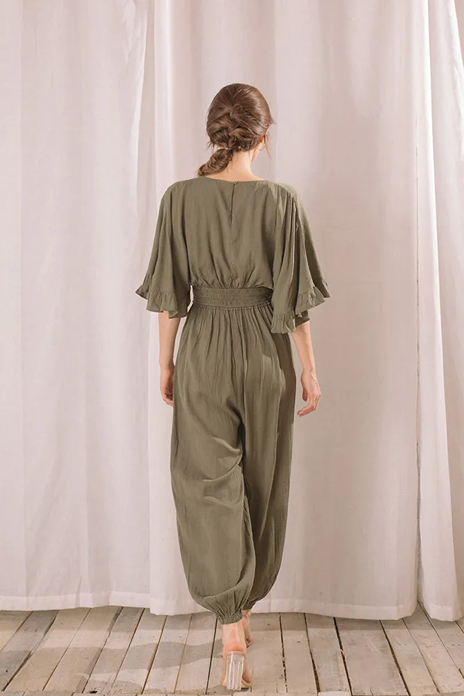 Storia Monochromatic Dolman Sleeve Jumpsuit