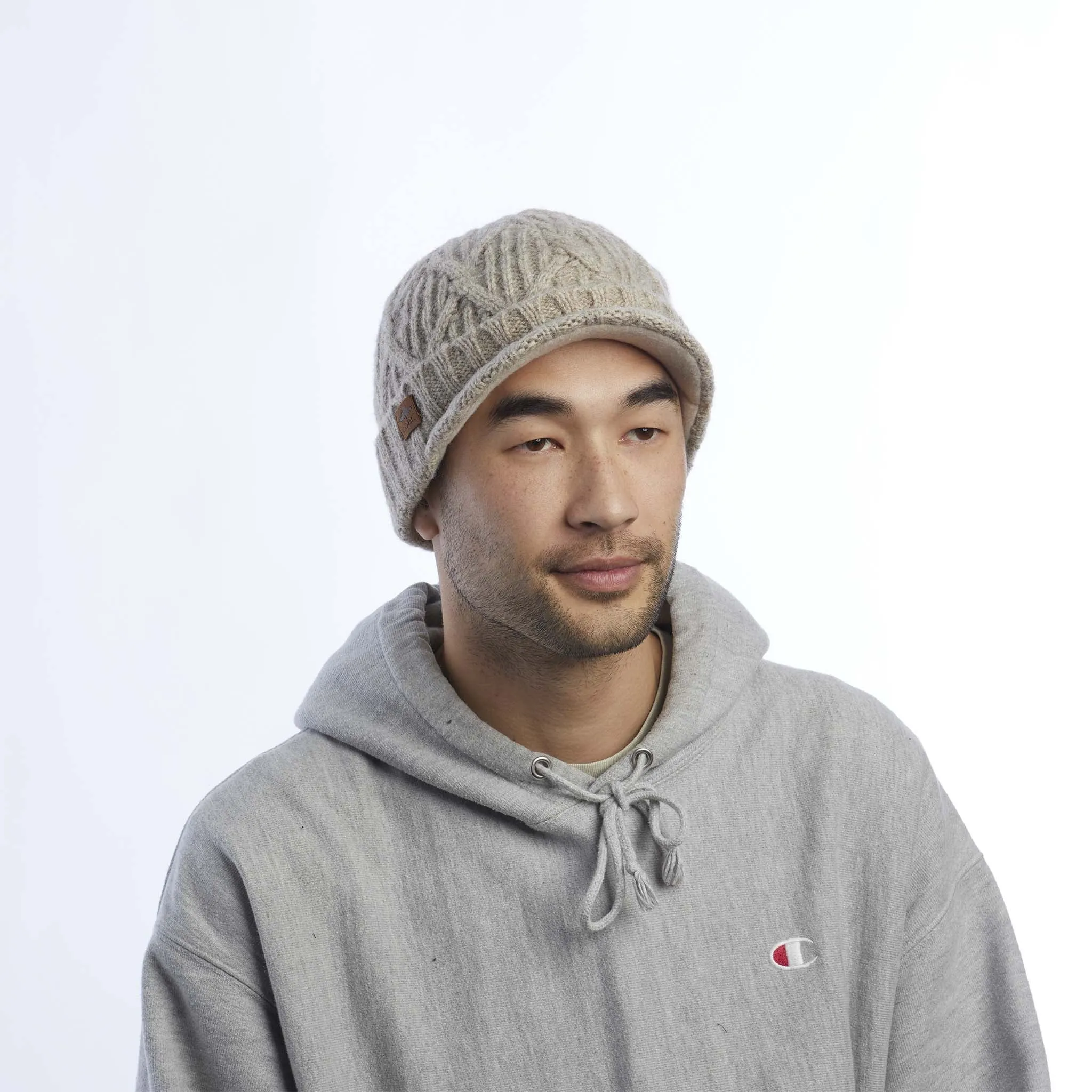 The Yukon Cable Knit Wool Brim Beanie