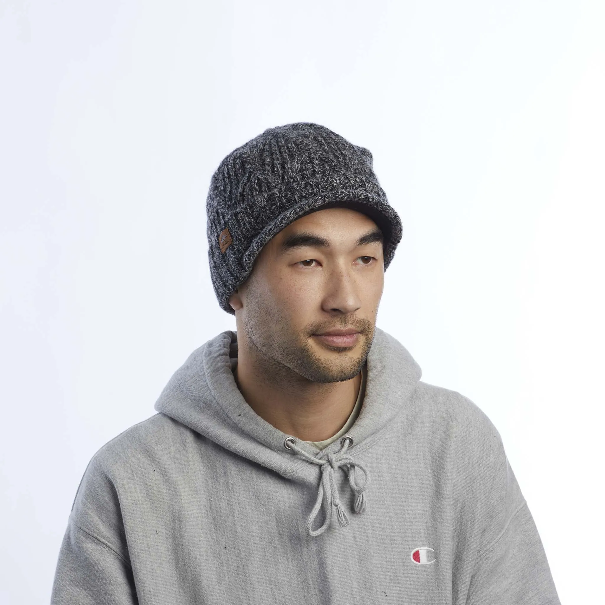 The Yukon Cable Knit Wool Brim Beanie