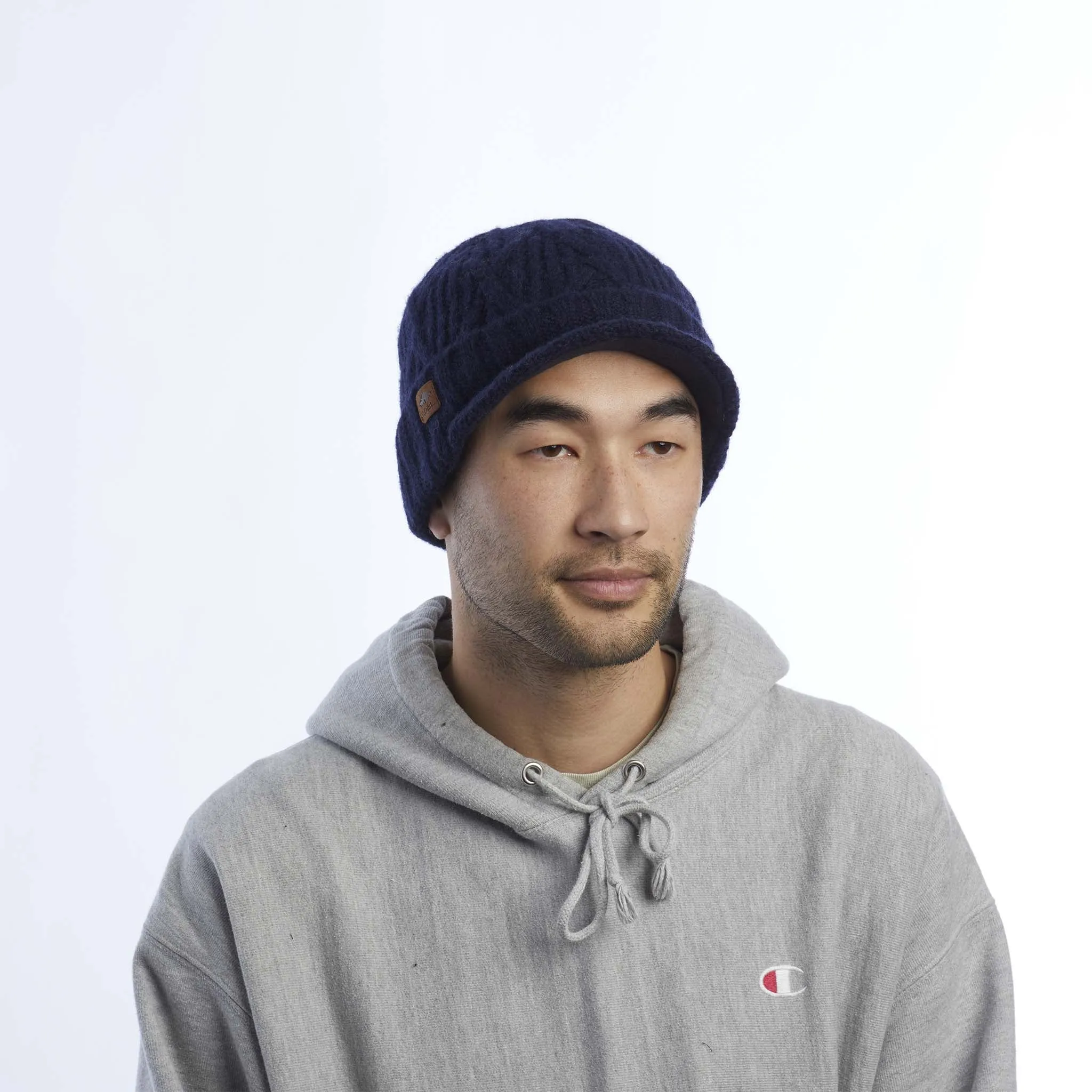 The Yukon Cable Knit Wool Brim Beanie