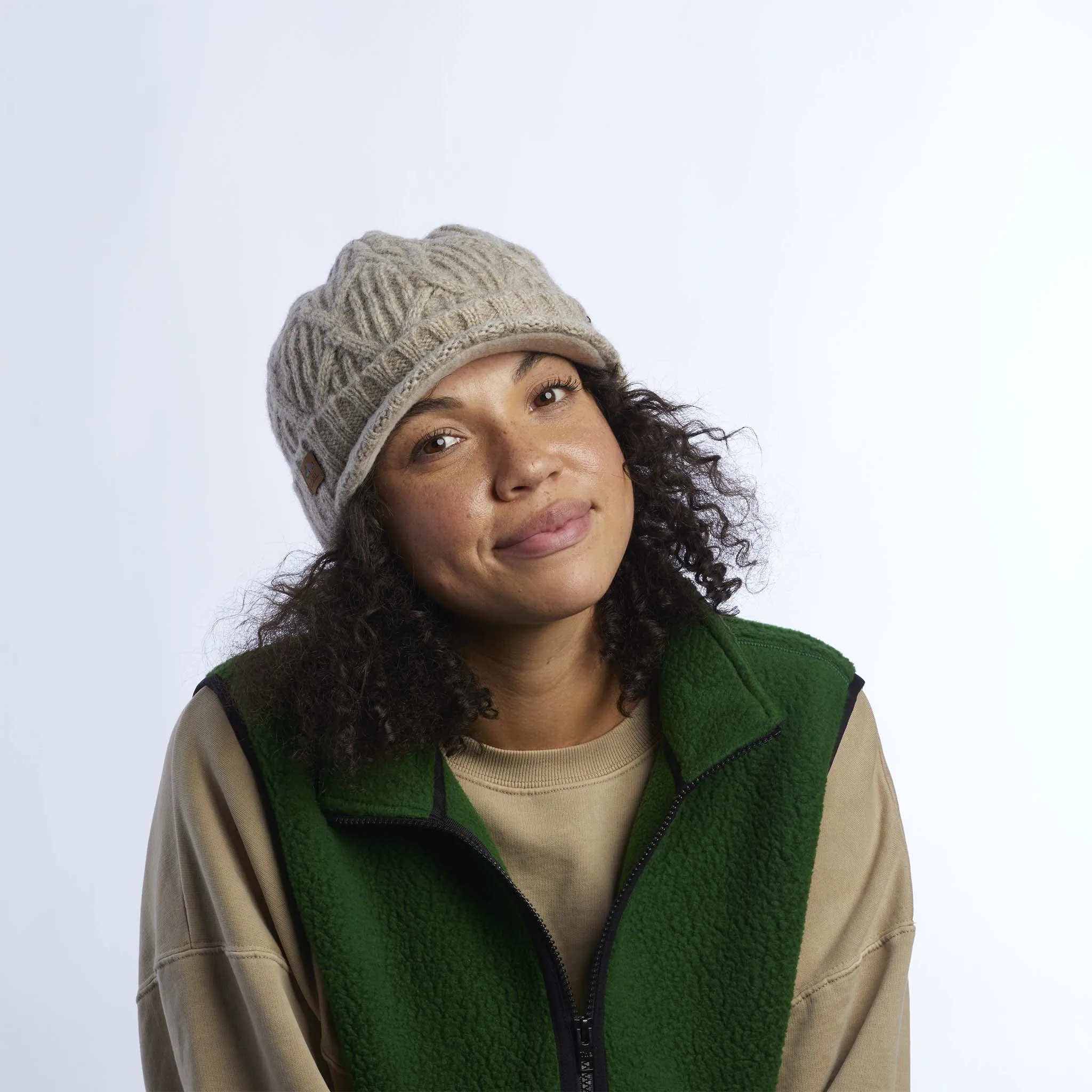 The Yukon Cable Knit Wool Brim Beanie