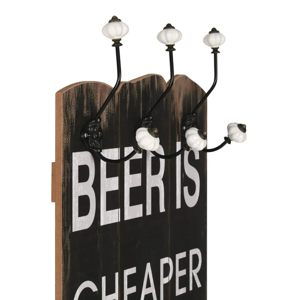 vidaXL Wall-mounted Coat Rack with 6 Hooks 120x40 cm