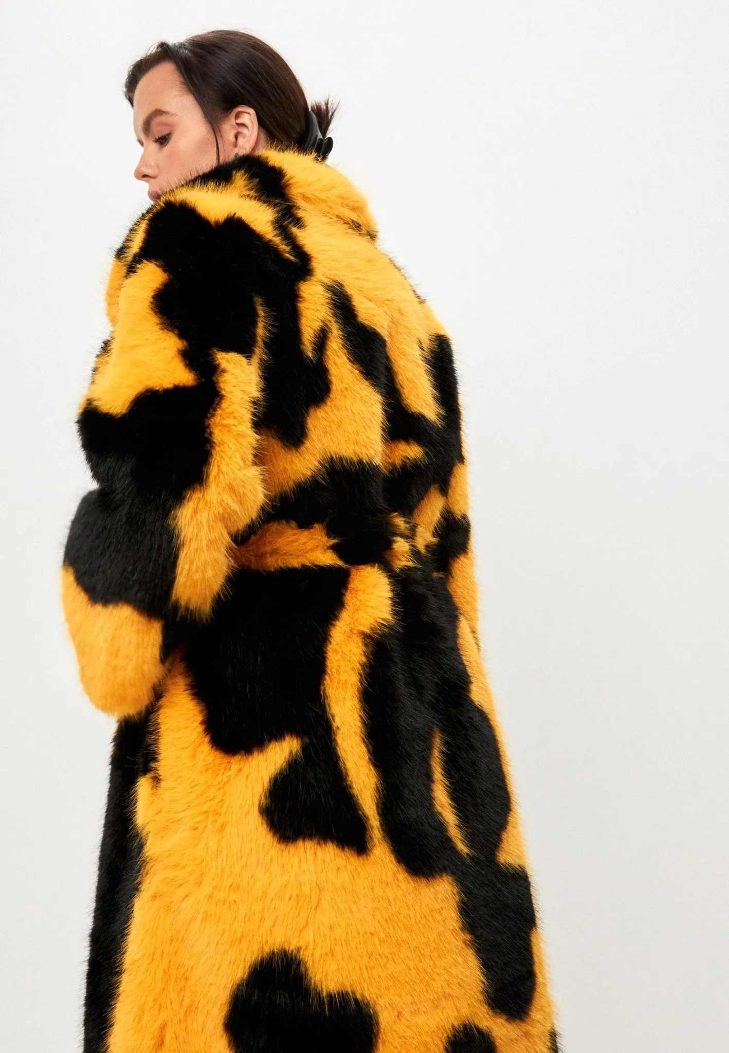 Winter Faux Fur Coat Juana - Yellow
