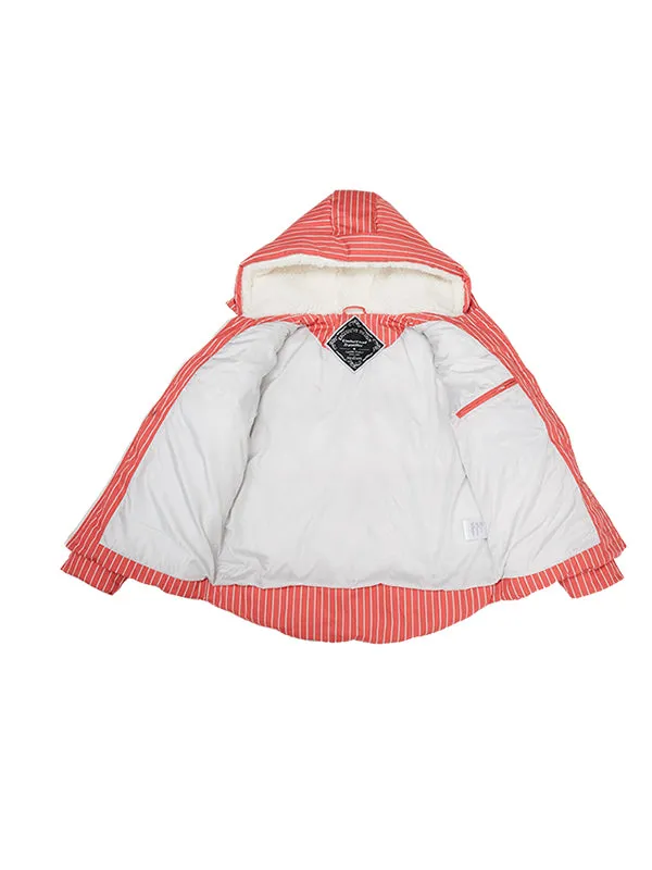 Women's Pinstipes Boxy Puffer Jacket