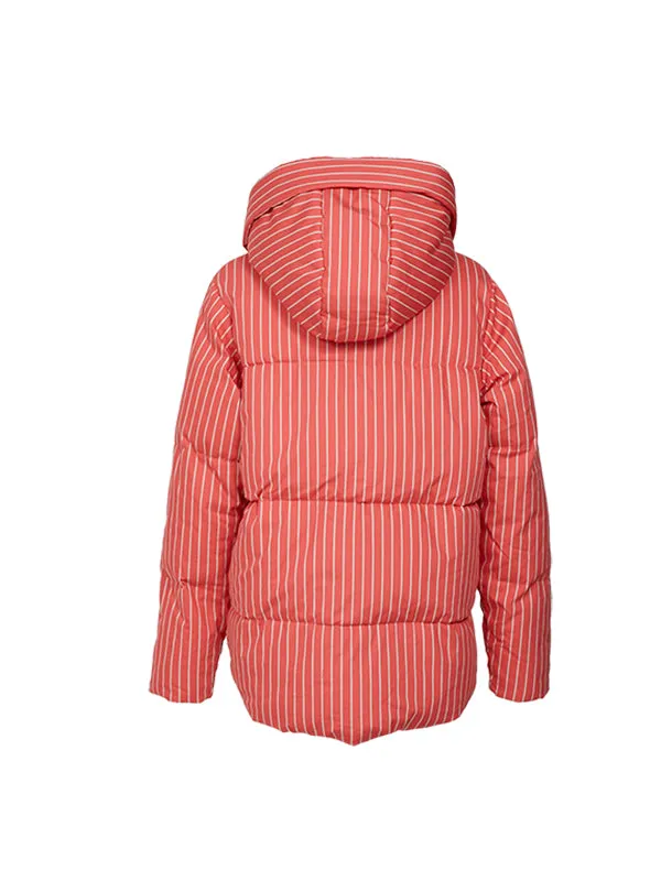 Women's Pinstipes Boxy Puffer Jacket