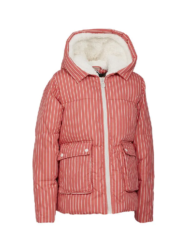 Women's Pinstipes Boxy Puffer Jacket