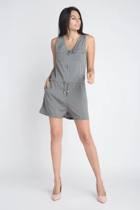 Women's Zip Front Sleeveless Romper