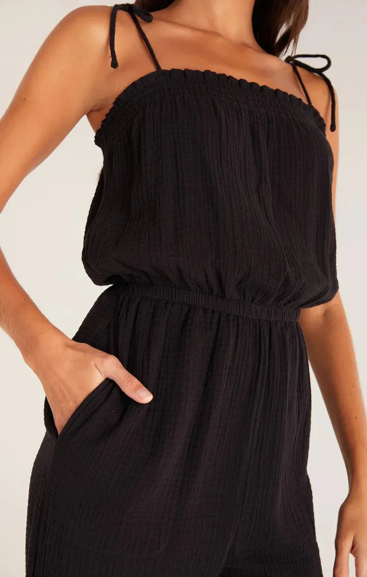 ZSU Kiara Black Gauze Jumpsuit